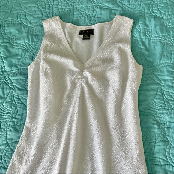 Eddie Bauer White Sleeveless Dress 100% Cotton Size 8 - Picture 1 of 8